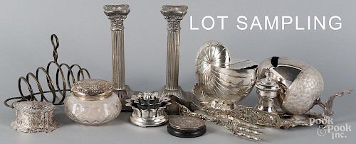 Silver and plated accessories.