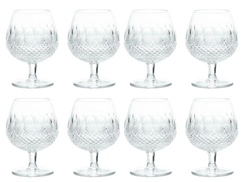 Waterford (Irish, 1783) Colleen Cut Crystal Brandy Snifters, H 5'' Dia. 3.25'' 8 pcs