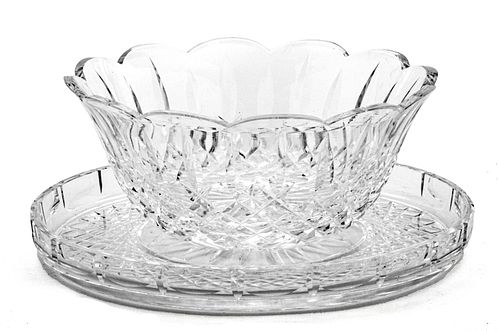 Waterford Crystal Open Bowl And Charger Dia 9", 11"