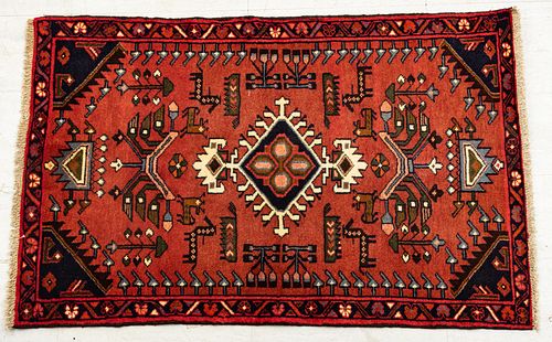 Persian Hamadan Handwoven Wool Rug, C. 2000, W 2' 7'' L 4'