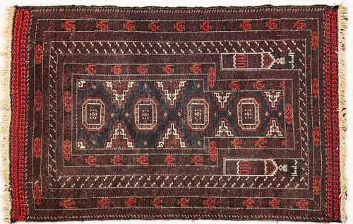 Baluch Handwoven Wool Prayer Rug, W 2' 9'' L 4' 6''