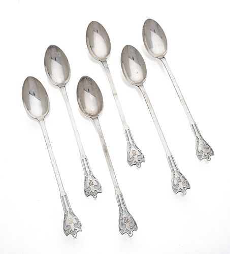 Sterling Silver Iced Teaspoons, Watson Co. "Putnam" Pattern C. 1940, 3.9t oz 6 pcs