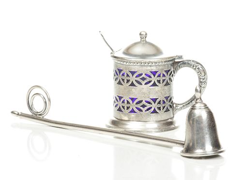 Sterling Mustard Pot And Candle Snuffer 3.2t oz 2 pcs