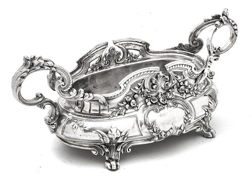 French Silver Plate Centerpiece With Liner "Depose 903" C. 1930, W 5'' L 15''