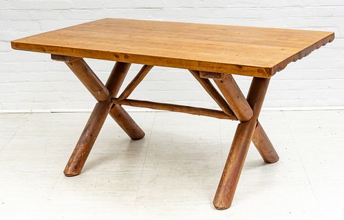 Rittenhouse Rustic Furniture Comany Cedar Dining Table C. 1930-1940, Dining Table, H 30'' W 35.5'' L 60.5''