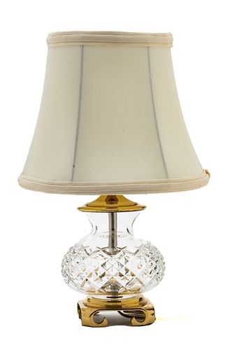 Waterford (Irish) Crystal And Brass Table Lamp H 11''