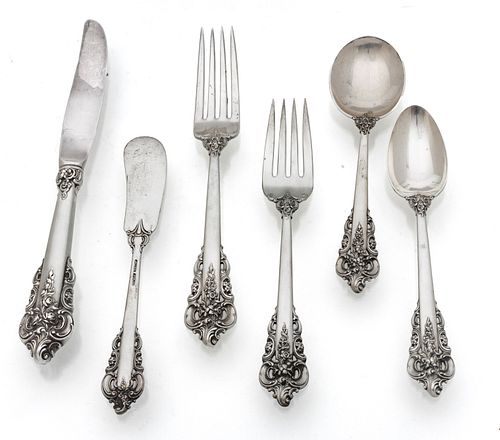 Wallace "Grand Baroque" Sterling Silver Flatware For 13, 90 pcs