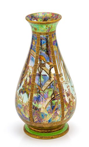 Wedgwood Fairyland Lustre (English) DAISY MAKEIG-JONES "Pillar" Pattern Vase H 12'' Dia. 6.5''