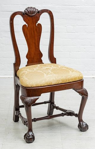 A Fine And Rare American Queen Anne Mahogany Side Chair, Newport, R.I. C. 18th C.,