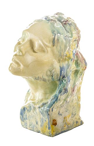Edgardo Simone (American, 1890-1948) Ceramic Female Bust, H 13.5'' W 8'' Depth 5.25''