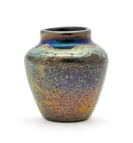 Tiffany Studios (American, 1878-1938) Tiffany Favrile Iridescent Small Vase H 2.5'' Dia. 2.25''