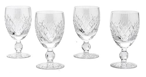 Waterford (Irish) Crystal White Wine Glasses, Boyne Pattern, 12 pcs