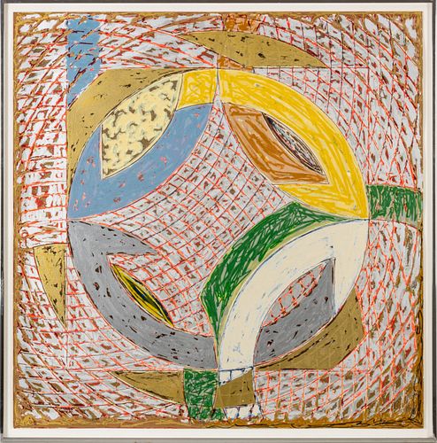 Frank Stella (American, 1936) Offset Lithograph, Screenprint In Colors On Arches Cover Paper C. 1980, Polar Coordinates II, H 38'' W 38''