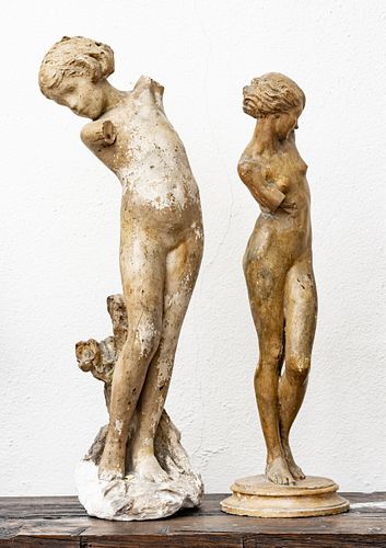 BESSIE POTTER VONNOH (AMERICAN, 1872â€“1955) PLASTER CASTINGS, GROUP OF TWO, H 18.75 W 5" D 6" GIRL DANCING; NUDE 
