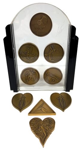 Erte (French, 1892-1990) Bronze Medallions Group Of Nine Dia. 2.25''