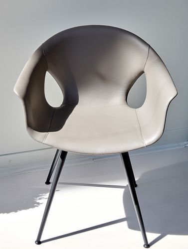 Poltrona Frau (Co.) (Italian) By Roberto Lazzeroni Leather Ginger Ale Chair