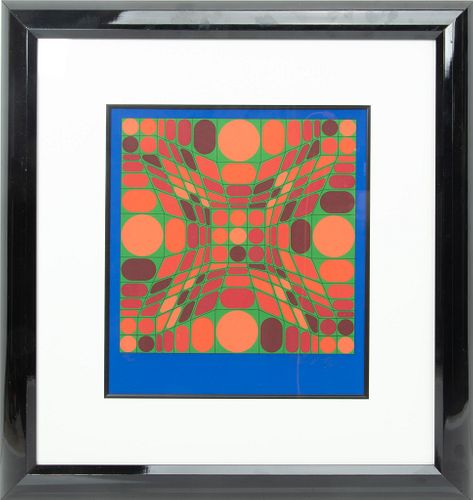 VICTOR VASARELY (FRENCH/HUNGARIAN 1906-1997), SERIGRAPH ON WOVE PAPER, 1981, #121/200 FROM THE HELIOS SUITE 