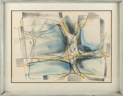 Gawaine Dart (Michigan, 1929-2014) Watercolor And Ink On Paper, H 20'' W 27.5''