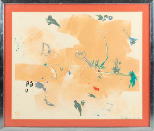 CONSIGNOR IS PICKING UP - D. DAINE, INTAGLIO WITH COLOR ON PAPER, 1973, H 17.75", W 21.75", UNTITLED ABSTRACT 