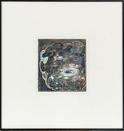 Brenda Joyce Goodman (Cass Corridor/NYC, B.) Gouache & Ink On Paper, 1996, Untitled, H 6'' W 5.5''