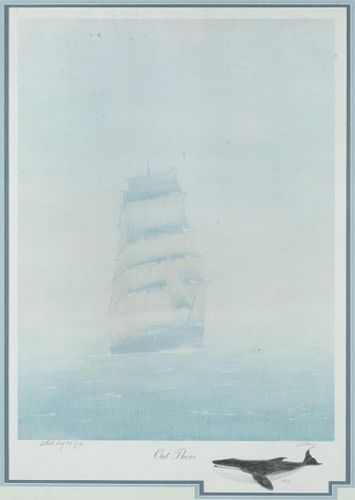 JAMES CLARY (AMERICAN), LITHOGRAPH, H 26.5", W 19", OUT THERE 