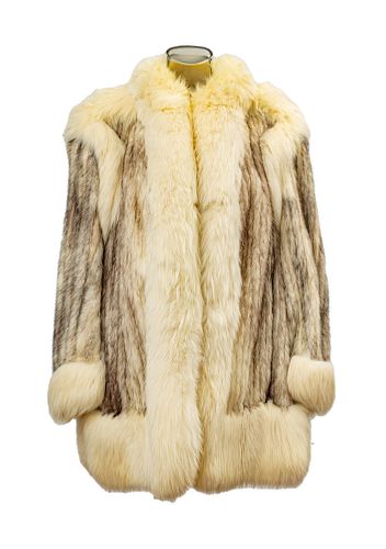 Arctic Fox Fur Coat + Mink Hat, 2 pcs