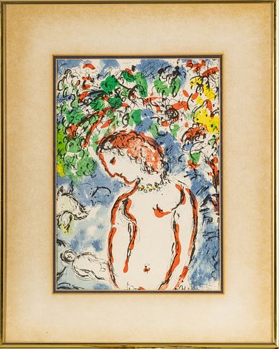 Marc Chagall (FRENCH/RUSSIAN, 1887-1985) Lithograph In Colors On Wove Paper, Jour De Printemps (Day In May), 1972 H 16'' W 20''