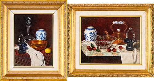 John Neumann (American 20th Century) Oil On Canvas, Trompe L'oeil Still Life, Pair H 12'' W 9''