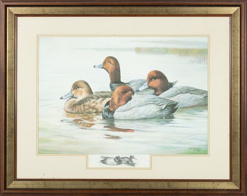 JIM FOOTE (AMERICAN, 1925-2004), LITHOGRAPH ON PAPER, 1980, H 19.25", W 25", FOUR DUCKS 