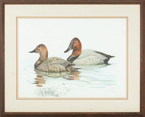 JIM FOOTE (AMERICAN, 1925-2004), LITHOGRAPH ON PAPER, H 19", W 25.5", TWO DUCKS 