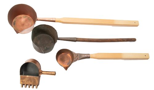 Thomas Mills & Co. Copper Candy Pouring Pots, W 12'' L 48'' 4 pcs