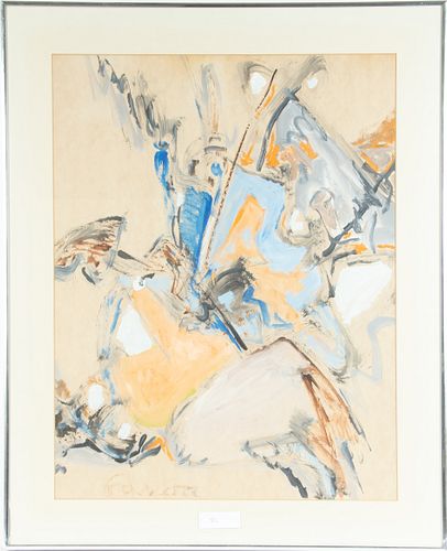 JACK FAXON (AMERICAN 1936 – 2020) GOUACHE ON PAPER, H 27", W 21" 