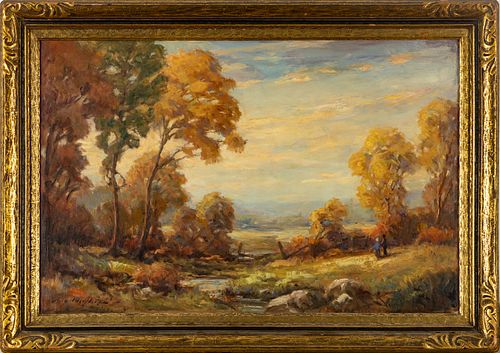 Archie Palmer Wigle (American, 1881-1969) Oil On Canvas, Landscape, H 23'' W 35''