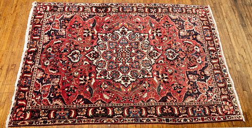 Persian Bakhtiari Handwoven Wool Rug, C. 1990, W 7' L 10' 5''