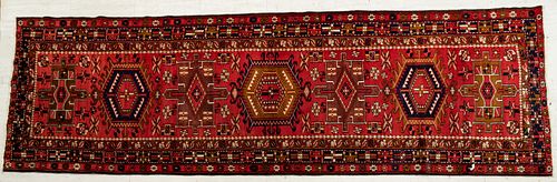 Persian Karajeh Handwoven Wool Runner, C. 1990, W 3' 7'' L 11' 9''