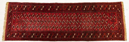 Persian Turkoman Handwoven Pure Wool Runner, W 3' L 9'