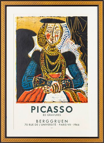 PABLO PICASSO (SPANISH, 1881–1973) OFFSET LITHOGRAPH IN COLORS, ON WOVE PAPER 1966 H 28" W 17.75" BUSTE DE FEMME D'APRÈS CRANACH 