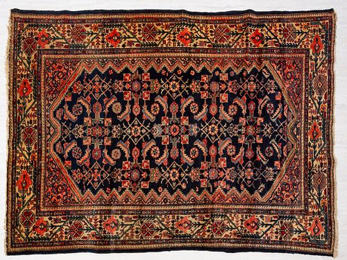 PERSIAN MALAYER HANDWOVEN WOOL RUG, C. 1920S, W 5', L 6' 6" 