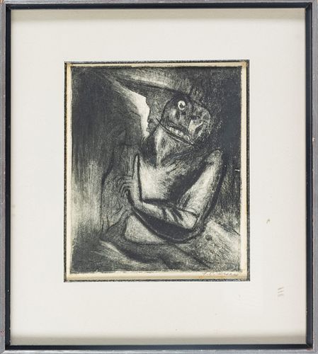 JOSE CLEMENTE OROZCO (MEXICAN, 1883-1949), ETCHING AND AQUATINT ON WOVE PAPER, 1944 H 10.75" W 8.25" DEMONIO II 
