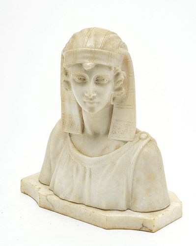 A. MICHELOTTIE, ITALIAN CARVED MARBLE BUST, C 1900, H 11", L 9.5"