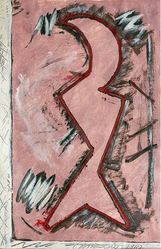 WILLIAM ANTONOW, ACRYLIC ON PAPER 1985 H 28" W 40" ABSTRACT 