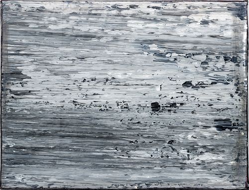 IN THE MANNER OF GERHARD RICHTER (GERMAN, 1932) OIL ON CANVAS, H 9.25" W 12" UNTITLED (GRAYSCALE) 