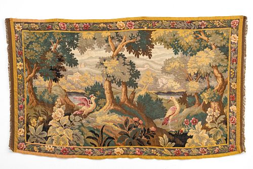 EUROPEAN HAND WOVEN TAPESTRY, W 42", L 70"