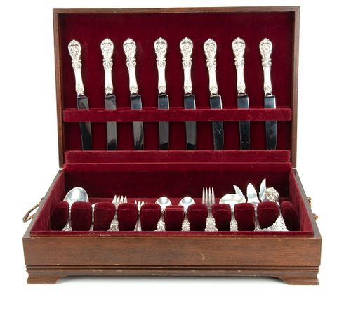 REED & BARTON STERLING SILVER FLATWARE, FRANCIS I PATTERN, SET OF 65 PIECES, T.W. 77.16 TOZ 