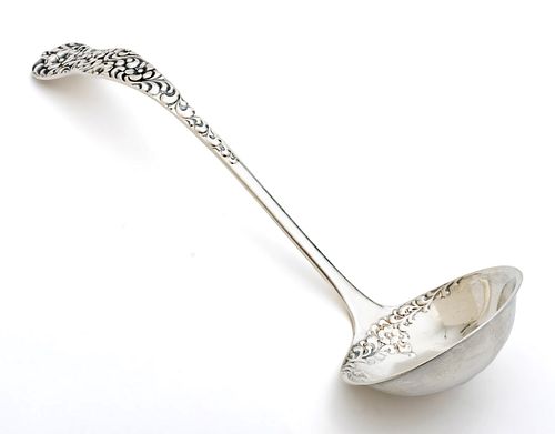 DOMINICK & HAFF 'ROCOCO' STERLING SILVER SOUP LADLE 1888, RETAILED BY WRIGHT, KAY & CO. L 12" 