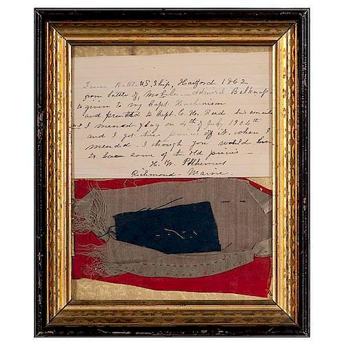 Pieces of Flag from the USS Hartford 