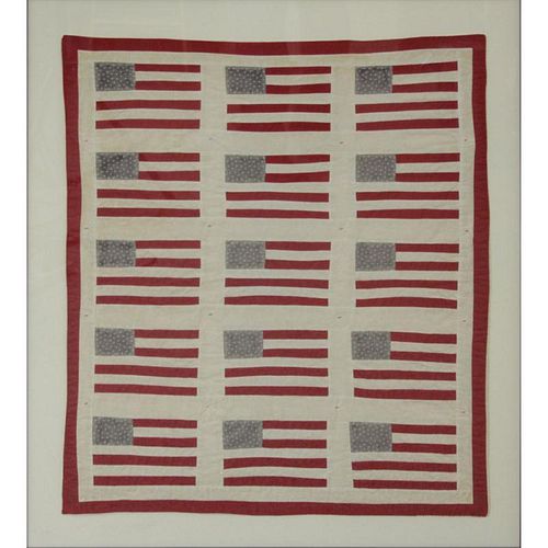 19/20th Century American Flag Quilt