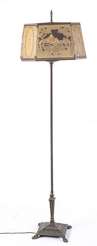 K.D.OR D.K AMERICANA ARTS & CRAFTS FLOOR LAMP WITH PAW FEET GEOMETRIC DESIGN, METAL SHADE #1551 1 H 60" 