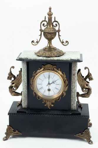 VICTORIAN STYLE MANTLE CLOCK H 17" W 11" 
