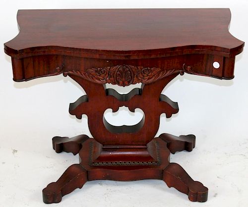 American Victorian flame mahogany flip top game table